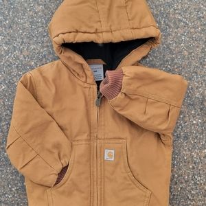 Carhartt Baby Toddler Canvas Insulated Hooded Jacket size 18M
